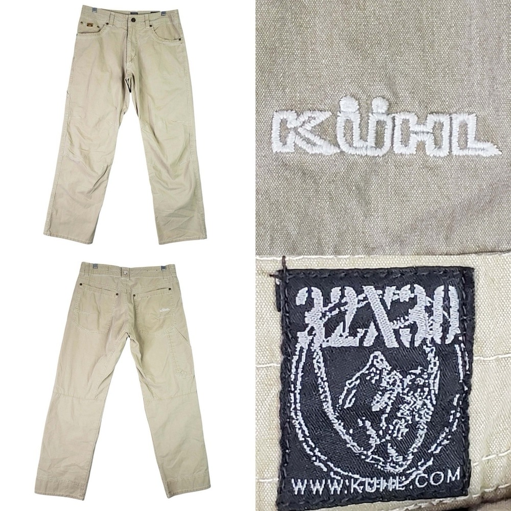 Kuhl Revolvr Pants Men's Size 32x30 Beige 5-Pocket Cargo Hiking Outdoor